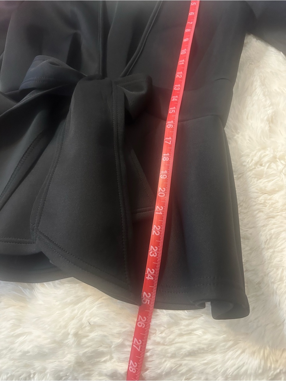 Forever 21 Black Scuba Bow Tie Peplum Jacket Large NWOT - Picture 15 of 16
